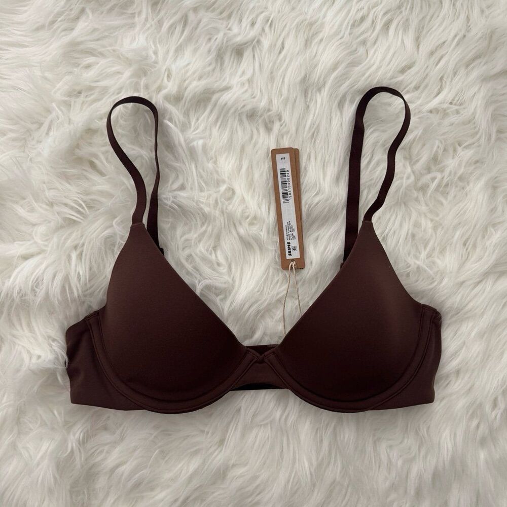 Skims Fits Everybody Scoop Plunge Bra Cocoa Size 32B